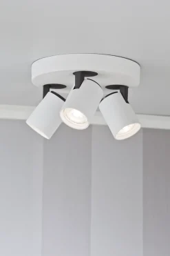 Kjøkkenbelysning Tak|Spotter & Skinner>Aneta Lighting Rollo rund taklampe 3 spotter - Hvit/Svart Hvit / Svart