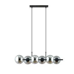 Kjøkkenbelysning Tak|Takpendler>Emibig Rory takpendel 6-lys - Svart/Røykfarget Svart / Røyk