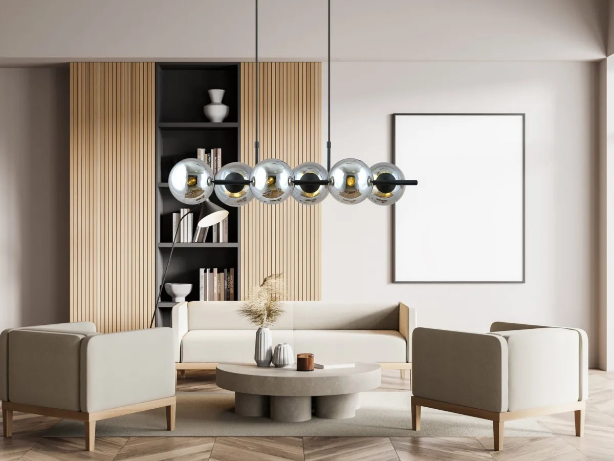 Kjøkkenbelysning Tak|Takpendler>Emibig Rory takpendel 6-lys - Svart/Røykfarget Svart / Røyk