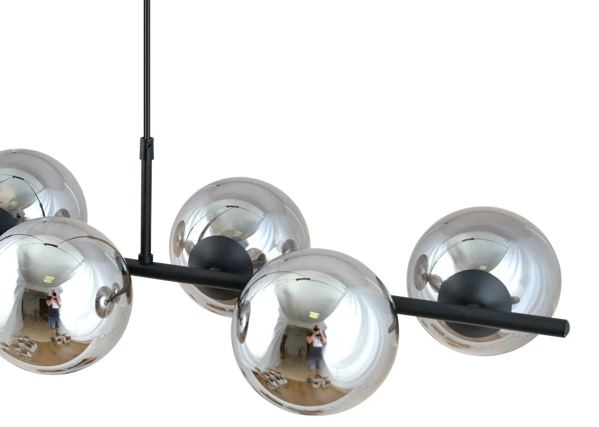 Kjøkkenbelysning Tak|Takpendler>Emibig Rory takpendel 6-lys - Svart/Røykfarget Svart / Røyk