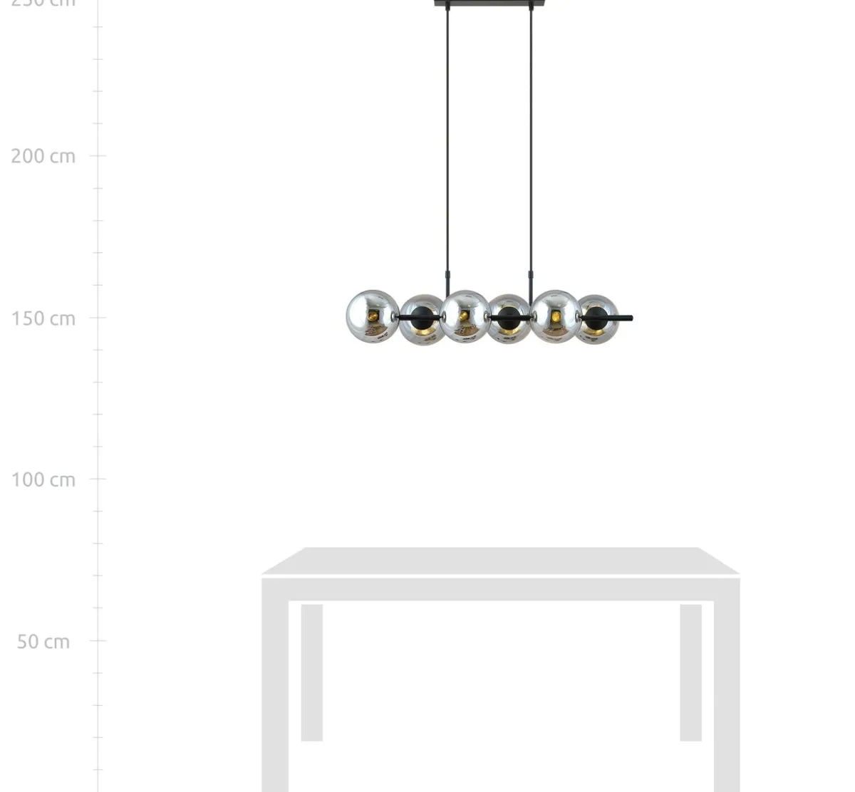 Kjøkkenbelysning Tak|Takpendler>Emibig Rory takpendel 6-lys - Svart/Røykfarget Svart / Røyk