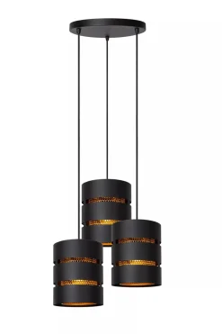 Kjøkkenbelysning Tak|Takpendler>Lucide Rosas rondell takpendel 3-lys Svart