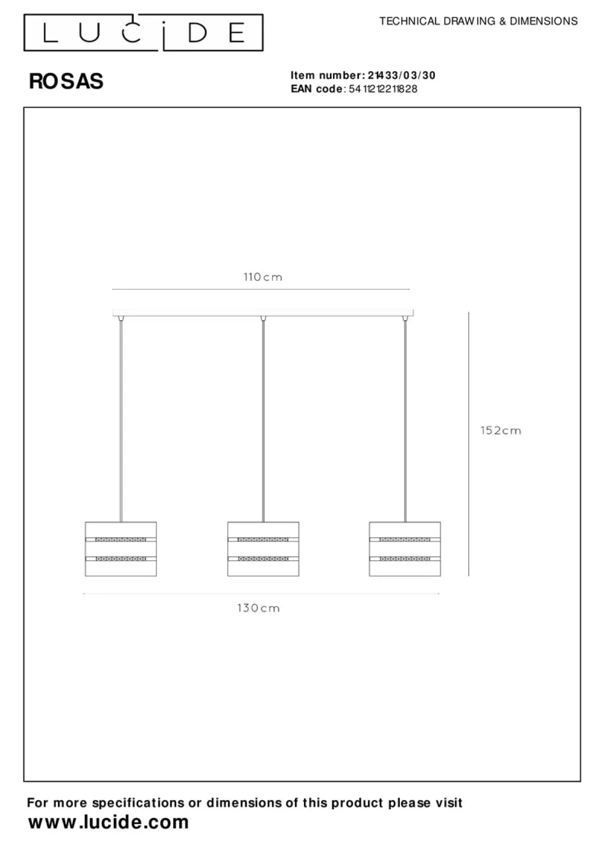Kjøkkenbelysning Tak|Takpendler>Lucide Rosas takpendel 3-lys Svart
