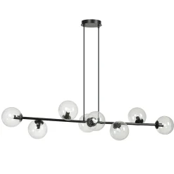 Kjøkkenbelysning Tak|Takpendler>Emibig Rossi takpendel 8 lys - Svart/Klartglass Svart / Klart