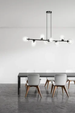 Kjøkkenbelysning Tak|Takpendler>Emibig Rossi takpendel 8 lys - Svart/Klartglass Svart / Klart