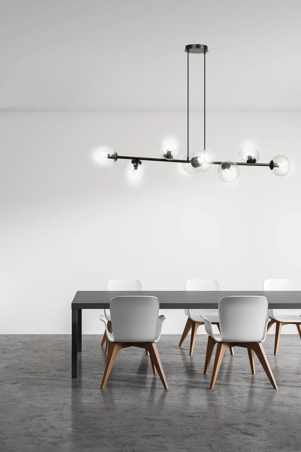 Kjøkkenbelysning Tak|Takpendler>Emibig Rossi takpendel 8 lys - Svart/Klartglass Svart / Klart