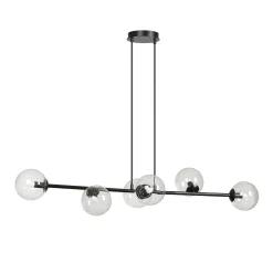 Kjøkkenbelysning Tak|Takpendler>Emibig Rossi takpendel 6 lys - Svart/Klart glass Svart / Klart