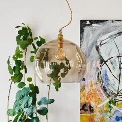 Kjøkkenbelysning Tak|Takpendler>EBB & FLOW Rowan takpendel 39 cm Kastanjebrun/gull Gull / Brun