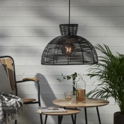 Takpendler Ute>Star Trading Runde utendørs lampeskjerm 47 cm IP44 - Svart