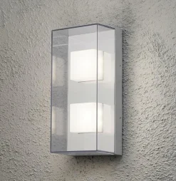 Utelamper - Veggskjold / Plafond>Konstsmide Sanremo dobbel vegglampe 8W LED - Klar