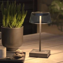 Bordlamper For Utendørsbruk|Bordlamper Ute>Konstsmide Scilla bordlampe 27 cm IP54 oppladbar USB - Svart