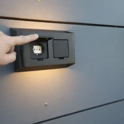 Utelamper Med Opp/Ned Lys>Aneta Lighting Søgne vegglampe utendørs opp/ned lys IP44 10W m/dobbel stikkontakt - Dimbar Svart