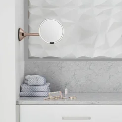 Sminkespeil Med Lys>Simplehuman sminkespeil med lys, 20cm veggmontert kabel - Rosegull Rosa
