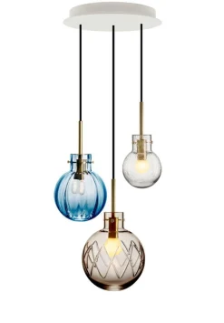 Kjøkkenbelysning Tak|Takpendler>Hadeland Glassverk Skjærgård Krystallkuler 3 stk - Baldakin Hvit