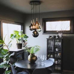 Kjøkkenbelysning Tak|Takpendler>Hadeland Glassverk Skumring kuler 5 stk - Sort Baldakin Krystall