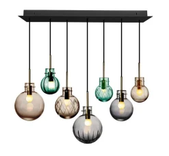 Kjøkkenbelysning Tak|Takpendler>Hadeland Glassverk Skumring kuler 7 stk - Sort Baldakin Krystall