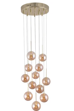 Kjøkkenbelysning Tak|Takpendler>Globen Lighting Skyfall takpendel - Amber Messing / Amber
