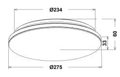 Baderomsbelysning Tak|Kjøkkenbelysning Tak>NorDesign Slim 275 taklampe 12W 2700 kelvin IP54 - Hvit