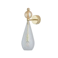 Interiørlamper>EBB & FLOW Smykke vegglampe ruter M - Klar/Gull/Golden smoke Gull / Røyk / Klar