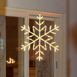 Juledekorasjoner>Konstsmide Snøfnugg med 60 varme LED 60 cm IP44 utendørs Hvit