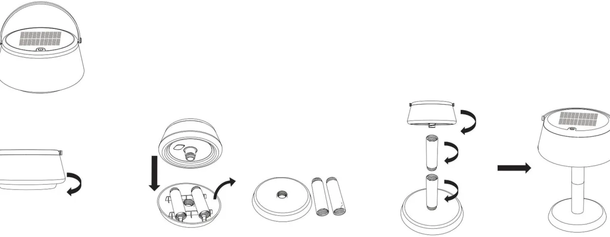 Solcellebelysning>NorDesign Solar bordlampe 2,2W 2700 Kelvin IP44 utendørs med solcelle Hvit