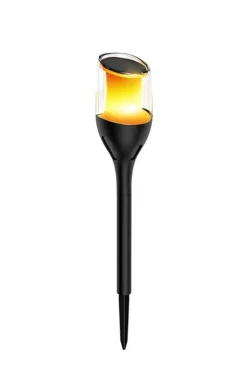 Solcellebelysning|Pullert>NorDesign Solar Flame hagebelysning 1W 1600K IP65 - Solcelle Svart