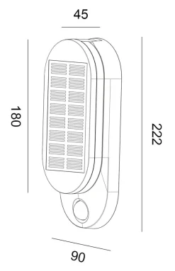 Solcellebelysning|Utelamper Med Opp/Ned Lys>NorDesign Solar vegglampe 5W 3000 Kelvin IP65 utendørs med solcelle og sensor Svart