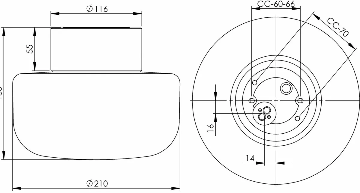 Utelamper - Veggskjold / Plafond|Baderomsbelysning Tak>Ifø Electric Solenne 210/165 tak/vegglampe IP44 E27