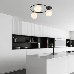 Kjøkkenbelysning Tak|Taklamper / Takplafonder>Emibig Sopra taklampe 3-lys - Svart/Opal Svart / Opal