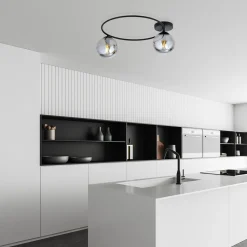 Kjøkkenbelysning Tak|Taklamper / Takplafonder>Emibig Sopra taklampe 2-lys - Svart/Røykfarget Svart / Røyk