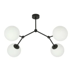 Kjøkkenbelysning Tak|Taklamper / Takplafonder>Emibig Space taklampe 4 lys - Svart/Opal Svart / Opal