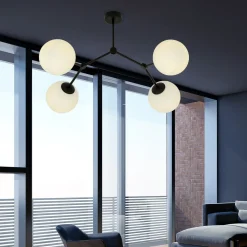 Kjøkkenbelysning Tak|Taklamper / Takplafonder>Emibig Space taklampe 4 lys - Svart/Opal Svart / Opal