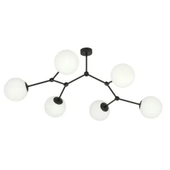 Kjøkkenbelysning Tak|Taklamper / Takplafonder>Emibig Space taklampe 6 lys - Svart/Opal Svart / Opal