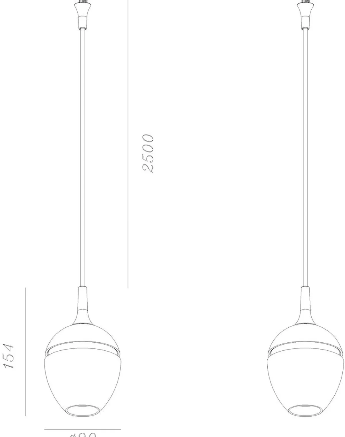 Kjøkkenbelysning Tak|Takpendler>NorDesign Split takpendel 9 cm