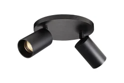 Kjøkkenbelysning Tak|Spotter & Skinner>Antidark Spoton Circle takspot 2 lys GU10 - Svart