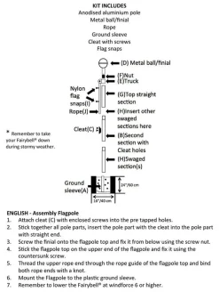 Juletrelys & Lysslynger>Fairybell Stang til flaggbelysning 6 meter Svart
