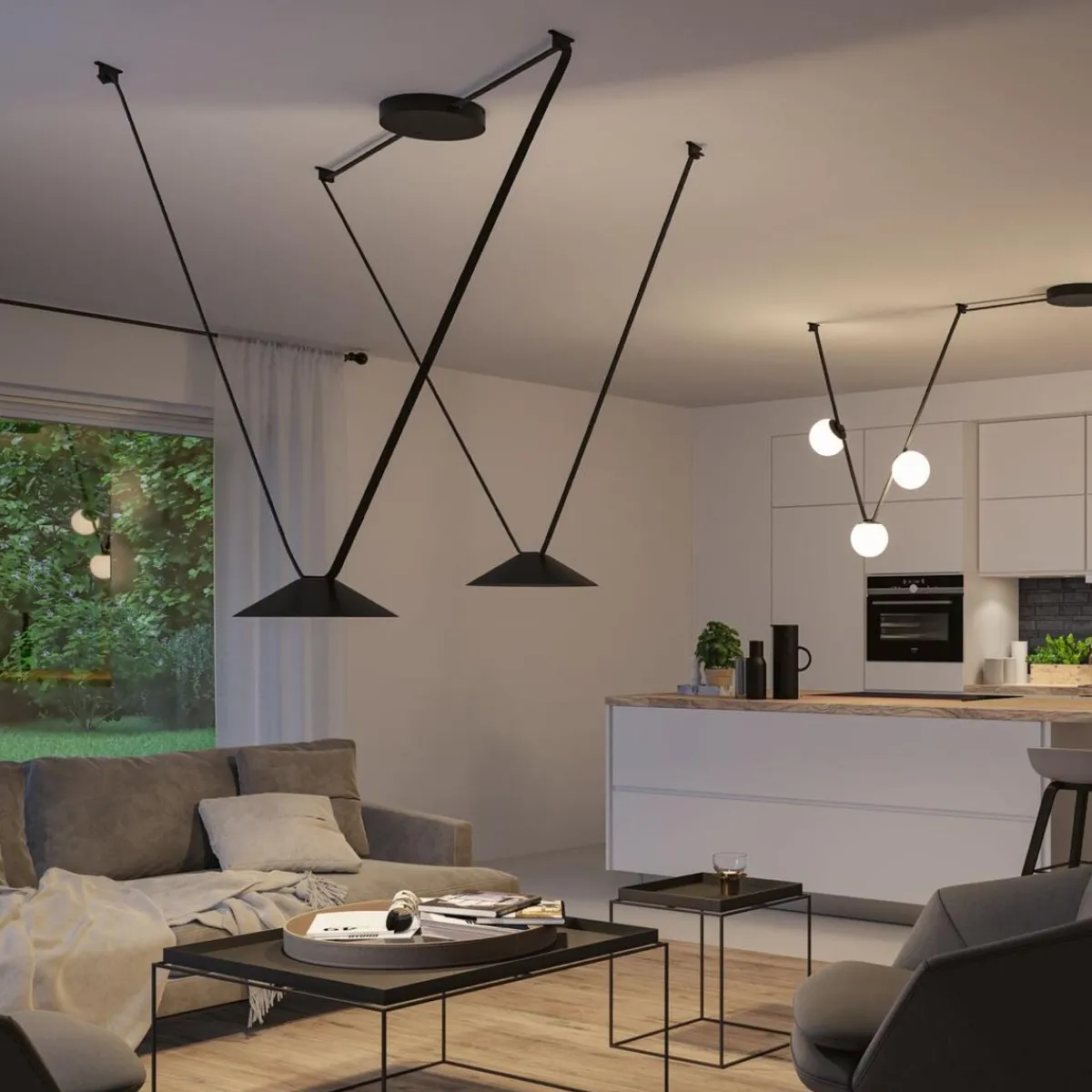 Uline Beltesystem>Paulmann Startsett for ULine belte system 12W Cone pendel Svart