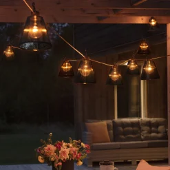 Lysslynger|Lysslynger>Konstsmide Startsett Lysslynge 10 lys med e skjermer - Amber Svart