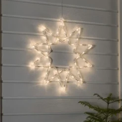 Juledekorasjoner>Konstsmide Stjerne med 60 varmhvite LED 58 cm IP44 utendørs