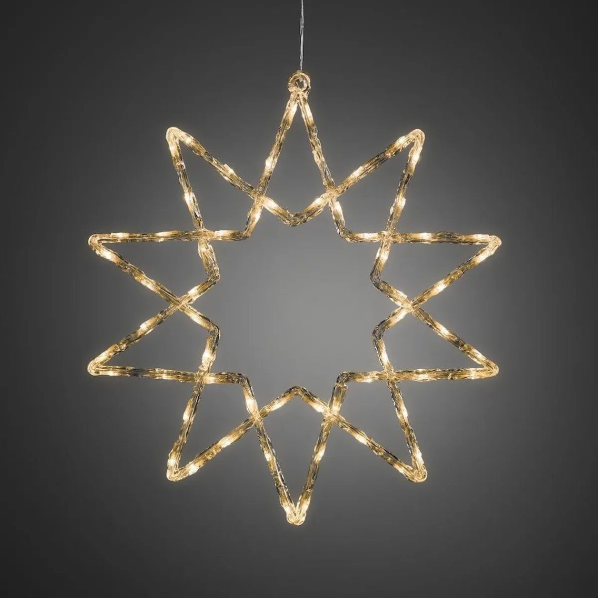 Juledekorasjoner>Konstsmide Stjerne med 60 varmhvite LED 58 cm IP44 utendørs