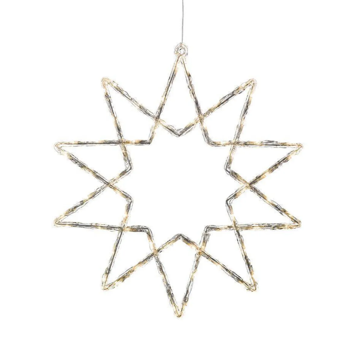 Juledekorasjoner>Konstsmide Stjerne med 60 varmhvite LED 58 cm IP44 utendørs