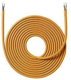 Kabler>Nielsen Light Stoffledning 4 meter uten jord - farget Gull