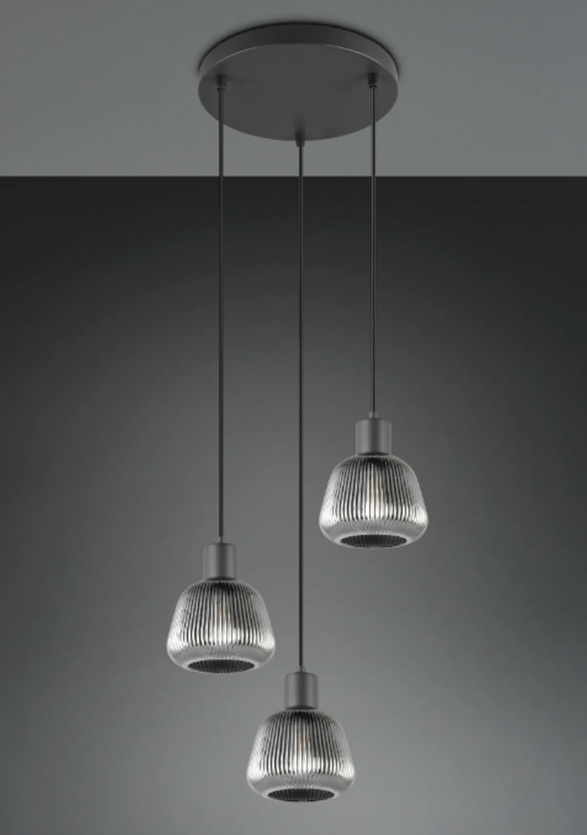 Kjøkkenbelysning Tak|Takpendler>Trio Lighting Tarifa rondell takpendel 3-lys Svart