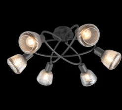 Kjøkkenbelysning Tak|Takpendler>Trio Lighting Tarifa taklampe 6-lys Svart