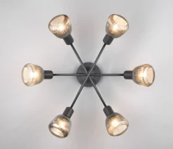 Kjøkkenbelysning Tak|Takpendler>Trio Lighting Tarifa taklampe 6-lys Svart