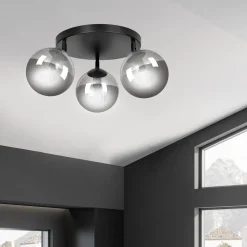 Kjøkkenbelysning Tak|Taklamper / Takplafonder>Emibig Tofi taklampe rund 3 lys - Svart/Røykfarget Svart / Røyk