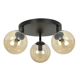 Kjøkkenbelysning Tak|Taklamper / Takplafonder>Emibig Tofi taklampe rund 3 lys - Svart/Amberfarget Svart / Amber