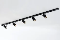Kjøkkenbelysning Tak|Trackline Conic>Ms - belysning Trackline Conic spotskinne 1,5 meter 5 spot - Svart