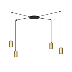 Kjøkkenbelysning Tak|Takpendler>Emibig Traker 4 takpendel - Svart/Gullfarget Svart / Gull