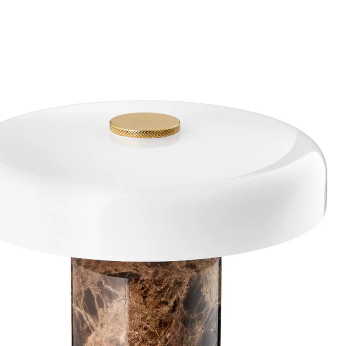 Oppladbare Bordlamper>Design by Us Trip oppladbar bordlampe - Dark Emperador brun marmor/Hvit skjerm Brun marmor / Hvit